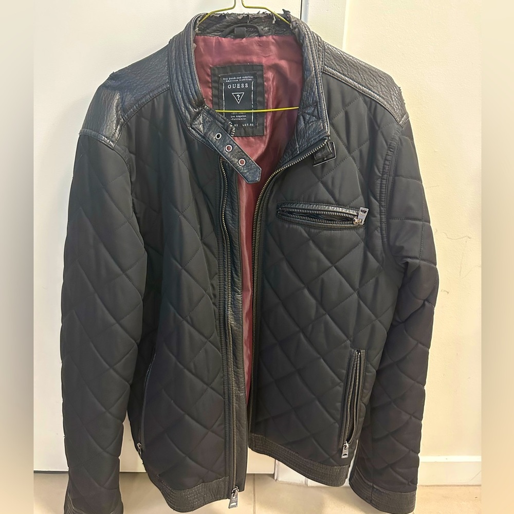 Guess jacket, bomber style with leader trim - men’s M